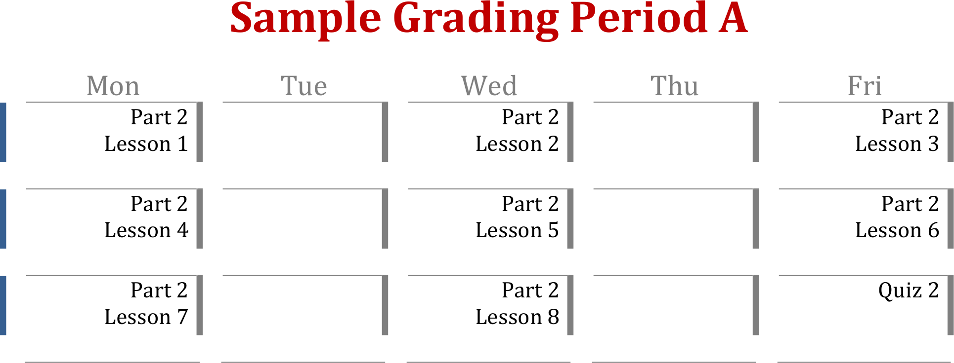 Ideal Choir Reader schedule