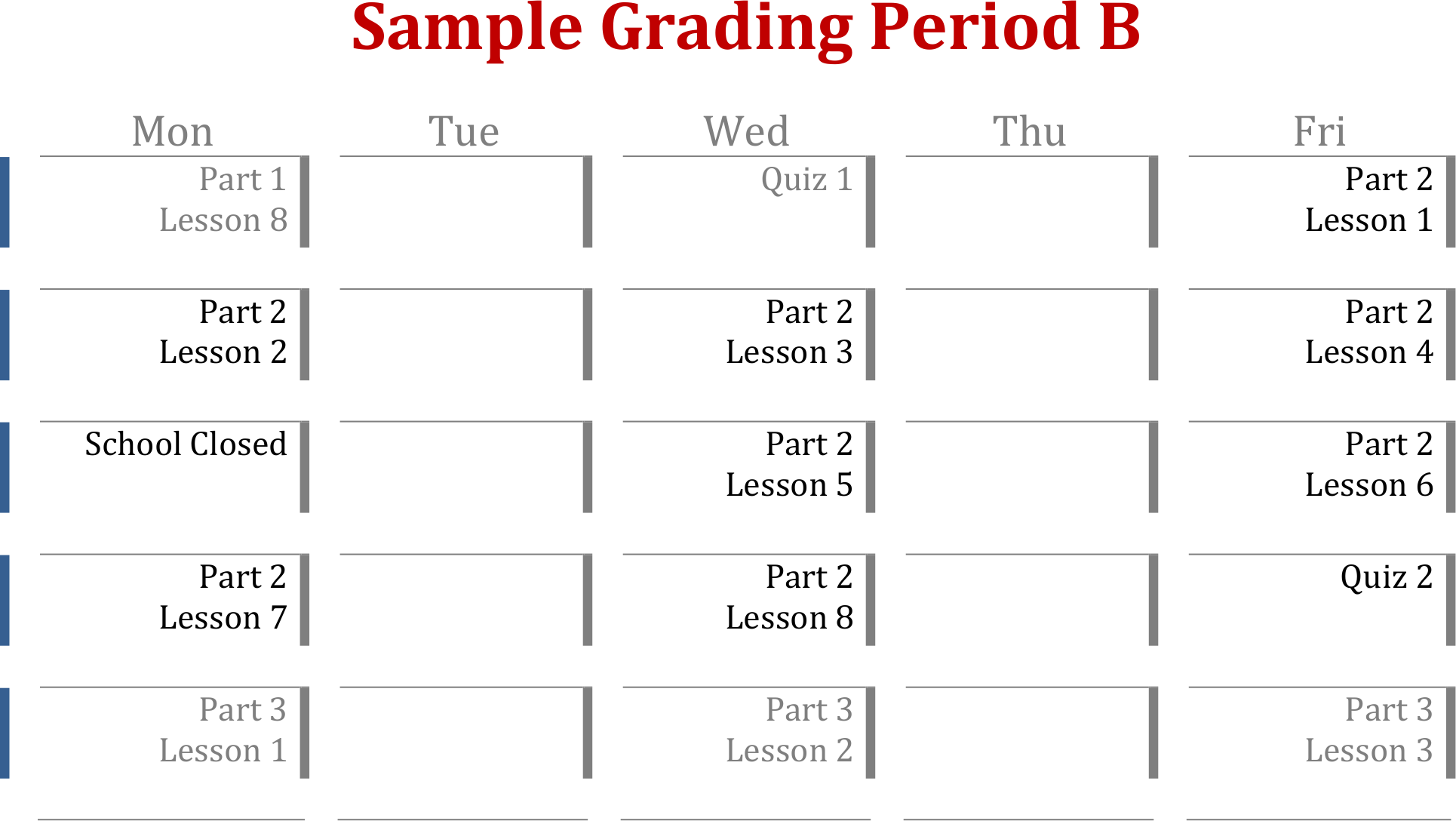 Adjusted Choir Reader schedule
